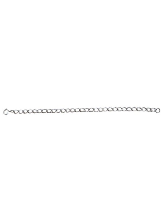 Sterling Jewelry - Vintage Sterling Silver Engraved Chain Charm Bracelet Spring-Ring Clasp 6.5" 9g